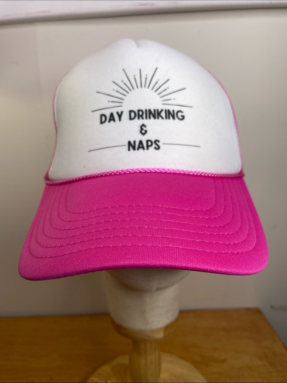 OTTO White Front Pink Trucker Hat - "Day Drinking & Naps"